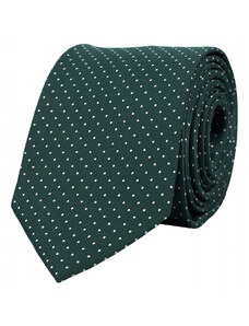 BUBIBUBI Tmavozelená kravata s puntíky
