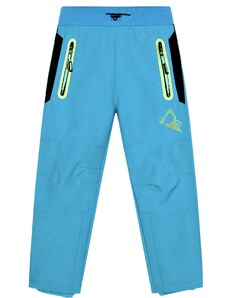KUGO-Chlapecké zateplené softshellové kalhoty světle modré Bagr