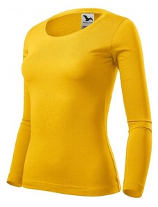 Malfini Levné dámské tričko s dlouhými rukávy, žlutá