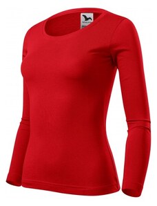Malfini Levné dámské tričko s dlouhými rukávy, červená