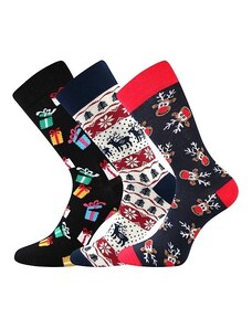 VÁNOCE - vánoční veselé ponožky Boma - WHITE