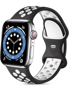 Crested Černobílý silikonový řemínek pro Apple Watch 38, 40 a 41 mm