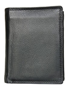 Černá kožená peněženka HMT s látkovou podšívkou s RFID (chráněná data) HMT