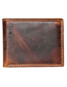 Kožená peněženka z hlazené pevné hovězí kůže vintage s ochranou dat na kartách (RFID) FLW
