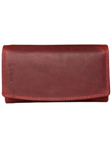 Klasická prostorná celokožená peněženka Pedro z bytelné tmavě červené kůže FLW