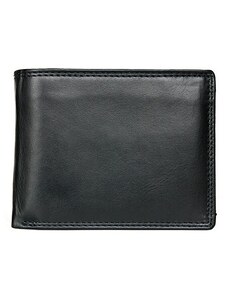 Černá kožená peněženka HMT s ochranou dat (RFID) bez značek a nápisů FLW