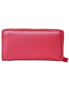 Červená peněženka celá na zip z měkké kůže s ochranou dat (RFID) FLW