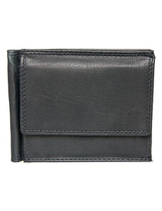 Černá kožená peněženka - dolarka s dvěma kapsičkami bez log a nápisů FLW