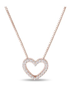Diamantový náhrdelník ve tvaru srdce KLENOTA K0543014