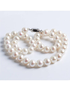 Royal Fashion Luxusní náhrdelník se sladkovodními perlami vysoké kvality 4A (AAAA) a stříbrným rhodiovaným zapínáním