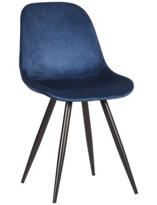 Modrá sametová jídelní židle LABEL51 Capri
