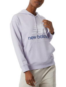 Mikina s kapucí New Balance Essentials Stacked Logo Oversized Pullover Hoodie wt03547-grv