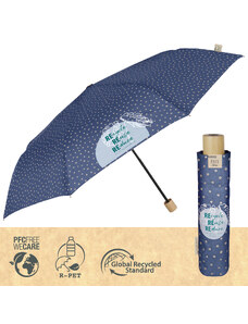Perletti Dámský skládací manuální ekologický deštník puntíkový
