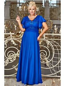 Dámské dlouhé společenské šaty LAURA modré BOSCA FASHION 318-1