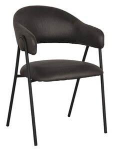Antracitově šedá koženková jídelní židle LABEL51 Lowen