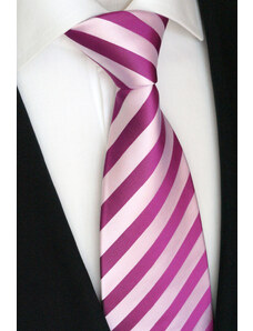 Elegantní růžová pruhovaná kravata Beytnur 197-1