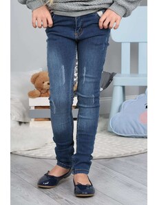 FASARDI Dívčí džínové kalhoty s oděrkami