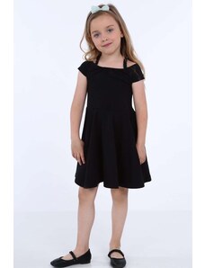 Dívčí šaty s tenkými ramínky, černé NDZ8494