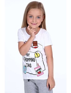 FASARDI Dívčí tričko s bílými nášivkami
