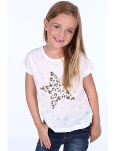 Krémové tričko s fltrovanou hvězdou NDZ8415