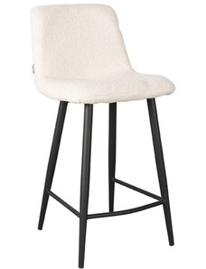 Bílá látková barová židle LABEL51 Jep 65 cm