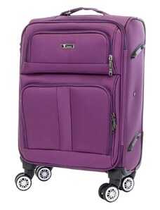 Palubní cestovní kufr T-class 932, TEXTIL, fialová, M, 58 x 40 x 21 cm