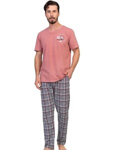 Naspani Růžové a kárované pyžamo pro muže, mode of transport 1P1403
