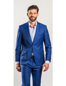 Alain Delon Modrý vlnený Slim Fit oblek