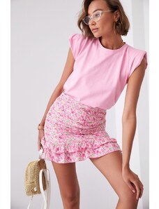 FASARDI Základní bavlněné tričko s růžovými polštářky