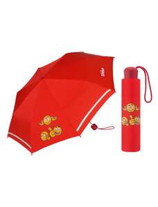 Scout Emoji Red dívčí skládací deštník s reflexním proužkem