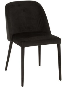 Černá sametová jídelní židle J-line Lotty