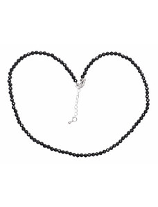 Nefertitis Spinel černý broušený náhrdelník 3,3 mm - délka cca 40,5 cm