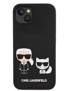 Ochranný kryt pro iPhone 14 PLUS - Karl Lagerfeld, Liquid Silicone Karl and Choupette MagSafe Black