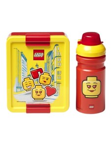 Žluto červený svačinový set LEGO ICONIC Girl