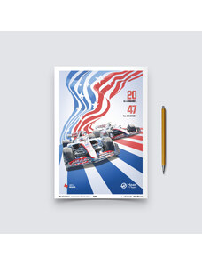 Automobilist Posters | Haas F1 Team - United States Grand Prix - 2022, Mini Edition, 21 x 30 cm