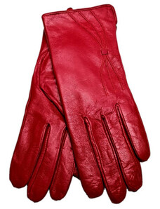 Dámské zateplené rukavice z pravé kůže červené