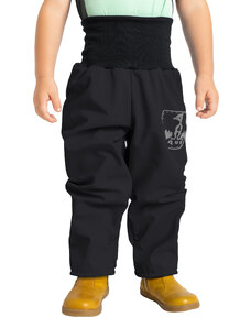 Unuo, Batolecí softshellové kalhoty s fleecem Basic, Černá