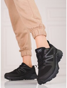 DK Moderní trekingové boty dámské černé bez podpatku
