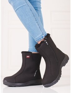 DK Luxusní černé dámské trekingové boty bez podpatku