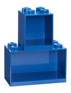 Lego Set dvou modrých nástěnných polic LEGO Brick