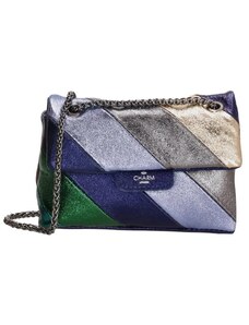 Charm London Pestrobarevná luxusní kožená crossbody kabelka „Trinity“