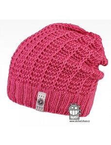 Merino pletená čepice Dráče - Harmony 23, růžová