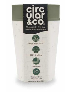 Circular & Co. recyklovaný kelímek na kávu 227 ml krémová zelená