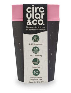 Circular & Co. Kelímek na kávu 227ml černá růžová