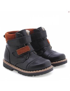 Dětské zimní kožené boty s membránou Te-Por a ovčí vlnou Emel EV2447A-14 Černá