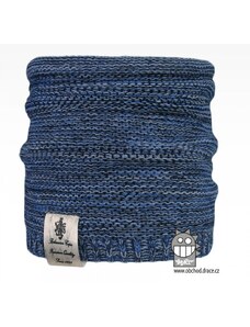 Pletený nákrčník Dráče - Colors 32, modrá melír