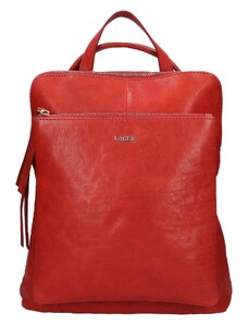 Dámská kožená batůžko-kabelka Lagen Jassika - červená