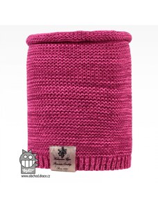 Pletený nákrčník Dráče - Colors 25, růžový melír NEON