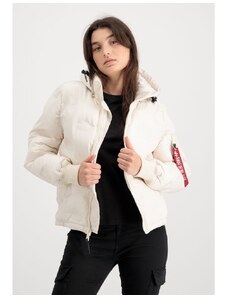 Bunda ALPHA INDUSTRIES Wmn Hooded Logo Puffer bílá