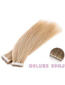 Deluxe neviditelné vlasové PU pásky tape in na prodlužování vlasů 40cm 18 - nejsvětlejší hnědá